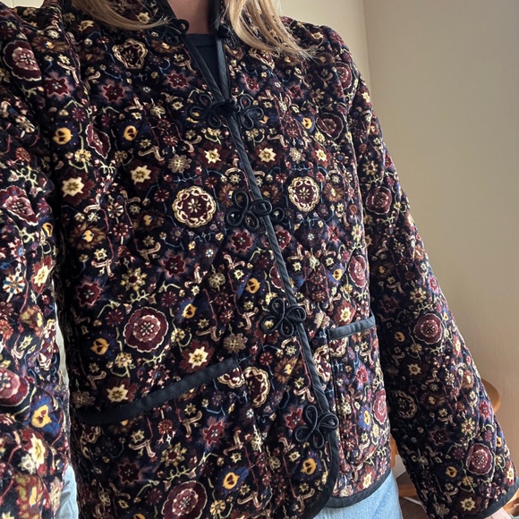 Doen Heirloom velvet Liberty of London paisley print quilted Song Jacket XS - Picture 9 of 12